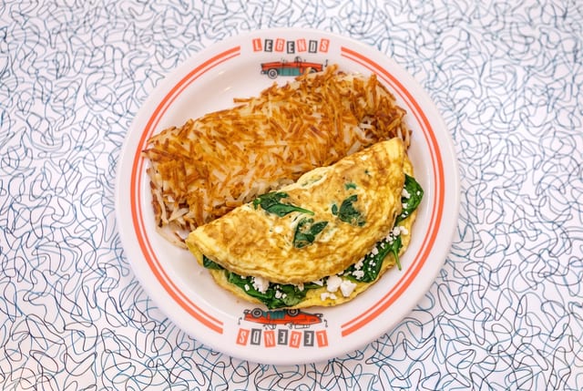 Spinach & Feta Omelette.